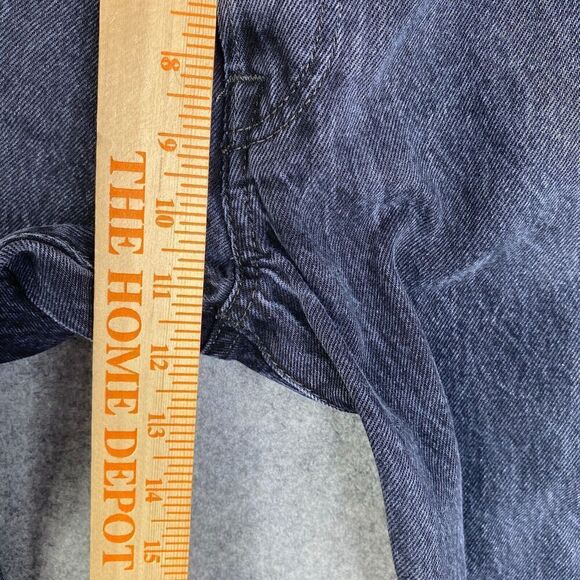 Levis 501 Jeans Mens 38x34 (34x32 Black Button Fly Denim Straight Leg Faded Work - Picture 6 of 13